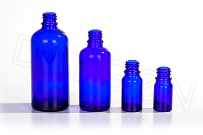 BLUE GLASS HOMEOPATHIC BOTTLES