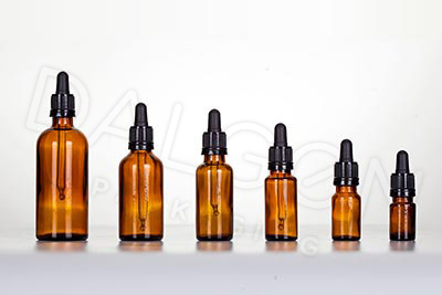 GLASS HOMEOPATHIC BOTTLES - BLACK PIPETTES