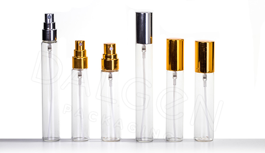 PERFUME VIALS WITH SPRAYS AND CAPS